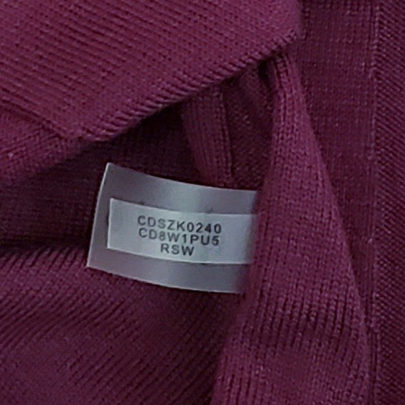 Calvin Klein Cowl Neck Fit & Flare Sweater Dress Aubergine Size Medium - Picture 11 of 11